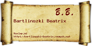 Bartlinszki Beatrix névjegykártya